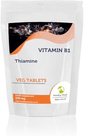 Vitamin B1 180 Tablets - High-Potency Thiamine Supplement for Energy, Nervous System & Heart Support - Vegan-Friendly