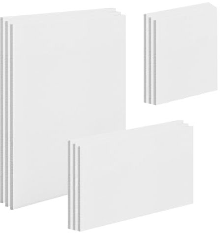 Jomdjmskes 9 Pcs Tela per Dipingere, Tele Dipingere Cotone 100%, Tele Intelaiate per Dipingere, Cartone Telato, Tavola Tela Bianca, Pittura Prestirate Telati per Principianti, Artisti e Studenti