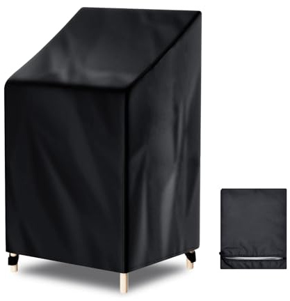 Fachmach Copertura Sedie Giardino Impilabili,Copertura Sedie Esterno Impermeabile Tessuto Oxford Antivento e Antipolvere, Anti-UV Telo Coprisedie da Giardino,70x75x120/85cm (1 PEZZO)
