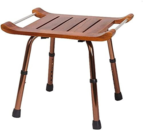 Sedile regolabile in legno leggero per vasca da bagno, 6 opzioni di altezza, robusta panca per doccia e vasca da bagno, ideale per anziani e disabili, sgabello antiscivolo per un bagno sicuro