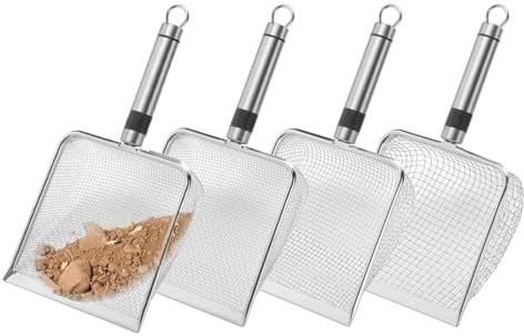 Erdsieb | Gitter für Stechschaufel – 4-teilig mit ergonomischem Griff für Gartenarbeit Landschaftsbau