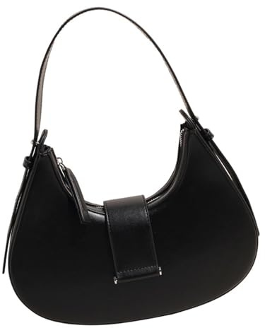 ZYMIADOU Bolso de mano de media luna para mujer, estilo retro, para otoño, invierno, axila, asa superior, piel sintética, axila, para mujer, media luna, a la moda, estilo retro, bolso de hombro y