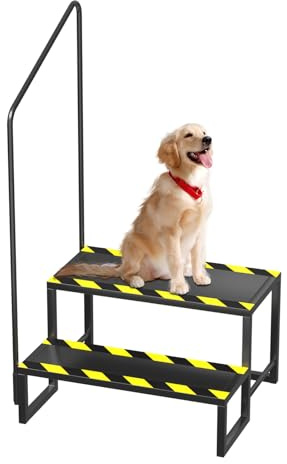 petour Marchepieds de camping-car avec main courante, tabouret à 2 marches avec poignée, escabeau robuste pour camping-car, caravane de voyage, jacuzzi, spa extérieur et maison mobile, pour enfants
