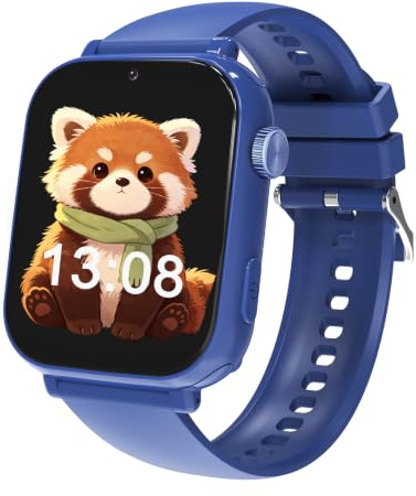 Smartwatch für Kinder GPS und Telefon, 4G Kinderuhr mit Videoanruf Voice Chat Spiele Schulmodus Wecker Schrittzähler Taschenrechner, Smart Watch für Kids Mädchen Jungen 4-12 Jahren (Dunkelblau-4L)