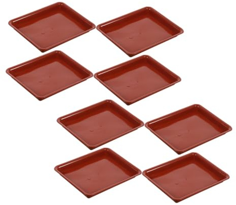 TOBBOMEY 8 Pezzi Vassoio sottovaso Rettangolare Grande per Piante in Vaso sottovasi Resistenti in plastica per fioriere Contenitore Perdita per Acqua e per Giardino e Interni