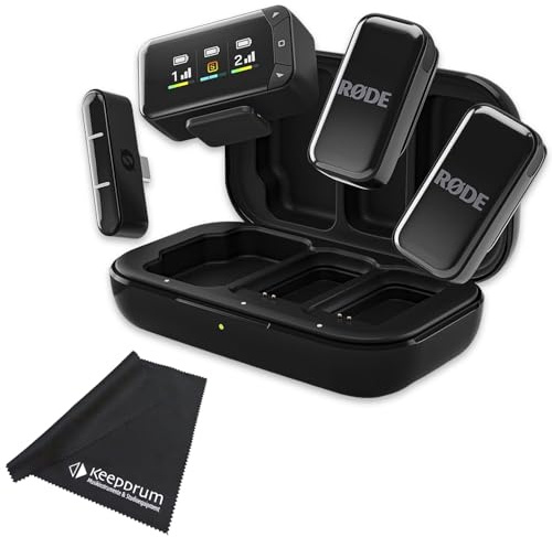 Rode Wireless Micro Camera Kit Drahtloses Mikrofon-System für Kameras mit keepdrum Mikrofasertuch