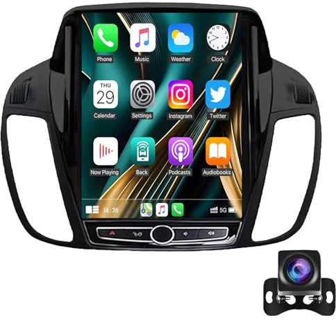 Autoradio Android 14 pour Ford Kuga/Escape 2013-2017, écran Tactile 9,7, CarPlay sans Fil, Android Auto, Navigation GPS, Bluetooth 5.0, FM, WiFi - TS100 (1G + 16G)