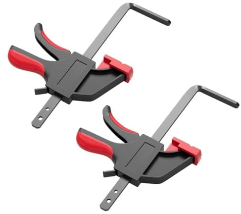 UTTASU Serre-joint pour rail de guidage de scie à rail avec force de serrage de 90 kg, mécanisme à dégagement rapide et embouts de protection en caoutchouc compatible avec rails de 12 x 8 mm