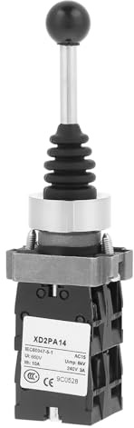 Jeanoko XD2PA14, Interruptor de Palanca de Mando con Enganche de 4 Posiciones 4NO con Cubierta de Goma, para Control Industrial Circuitos de CA 50 Hz CC Relé de Contactor de Arranque