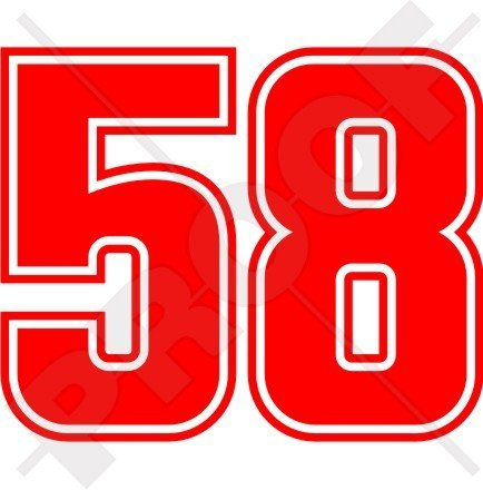 Adesivo in vinile per casco da moto Marco Simoncelli, 58 da 100 mm, 22 colori a scelta