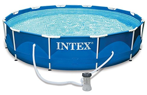Intexi Intex Famille Piscine avec Cadre en Métal 366 x 84 cm Kit de Piscine avec Pompe à Filtre et Accessoires