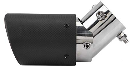 Auto-Auspuffspitzen - BiuZi Carbon Style Auto Einstellbare Einzelauslass Auspuffrohr Schalldämpfer Endrohr 63-89mm