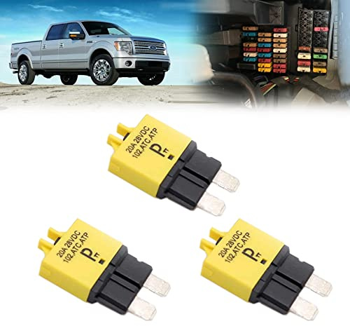 parts PTT T3 Manuell rückstellbarer Sicherungsautomat 20A ATC/ATO 32VDC Schutz für Auto, LKW, Boot, Wohnmobil – Typ 3 Pack