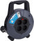 Electraline 49079 Cable Alargador con Enrollacables Domestico 10 M, 4 Tomas Schuko, Cable 10M H05VVF 3G1.5, Negro