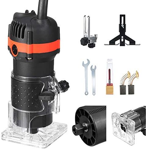 ZPYXBH Rifilatore Per Legno, Fresatrice Verticale 800W Trimmer Elettrica 30000R/Min Rifilatore Laminatore Lavorazione Del Legno Con Una Sola Mano Trim Router Per Rifilatura Scanalatura