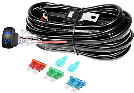 Willpower Kabelbaum Kabelsatz für LED Arbeitsscheinwerfer Lichtleiste 12V | 40A Relais Adapter 18AWG Ein-/Aus-Kippschalter für 1 Lampe, Balken, für KFZ Offroad Auto Traktor ATV LKW 4x4