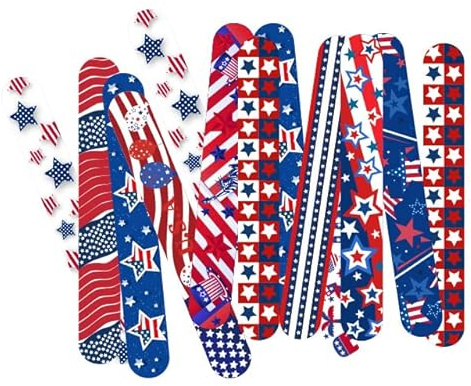 Dminya 50 Pcs Slap Bracelets for Kids 4th of July Slap Bracelets Bulk Snap Bracelet Party Supplies Favors Classroom Prizes Exchanging Gifts
