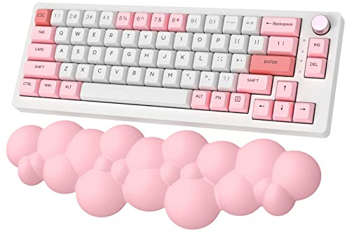 ZIYOU LANG Tastatur-Handballenauflage in Wolkenform, ergonomische Handauflage, Kissenpolster, Tastatur-Handgelenkstütze mit rutschfester Gummibasis, leicht zu reinigen für Büro, Gaming-Pink
