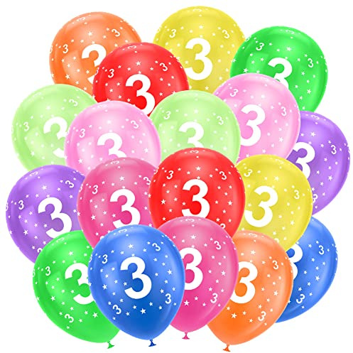 Ainiv 18 Stück Kunterbunte Luftballons, Geburtstag Ballon | Luftballons, Partyzubehör, 12-Zoll-Zahlen Druckten Latex-Party-Ballone, Zahlenballons