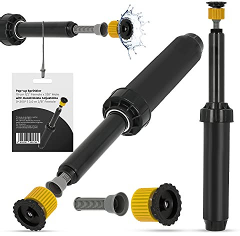 Versenkregner Rasensprenger 10cm Verstellbare Sprinklerdüse 360° 3m Universelle Professionelle Bewässerung für Rasenflächen Garten Pflanzbeete Sprinkleranlage Automatischer Sprinklersatz