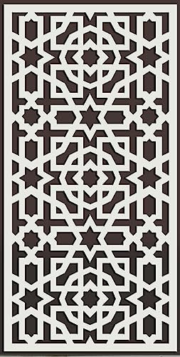 ANDALUCIART | Celosía Decorativa PVC 120 x 60 cm - 5 mm | Celosía Árabe | Separador Ambientes Comedor, Cuadro Mandala Salón, Panel Cocina, Cabecero Cama, Biombo, Decoración Fachada Exterior