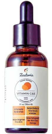 Zestoria Vitamin C Serum for face with Hyaluronic Acid & Vitamin E, Anti-Aging, Brightens & Hydrates Skin. Brightening serum Suitable for All Skin Types, Vegan & Cruelty-Free, 30 ml