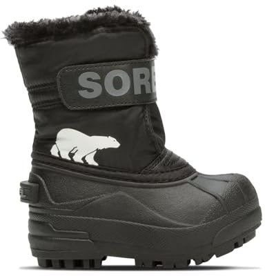 Sorel Youth Unisex Toddler Snow Commander Boot Bottes, Black, Charcoal, 22 EU