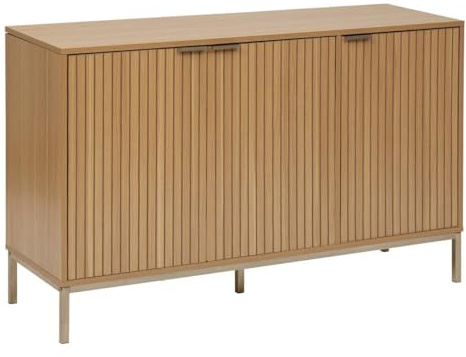 5 five simply smart 5five - Credenza Tasso a 3 Ante Effetto Legno Naturale - 2 Ripiani - 4 Scomparti - Chiusura Ammortizzata - Soggiorno