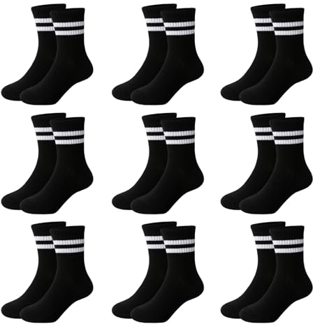 Jeayita 9 Paar Socken Jungen Kinder Socken Sportsocken Kinder Schulkind Socken Tennissocken Kindersocken