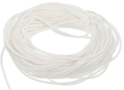 sourcing map Silicone Foam Seal Strip, 1.5mm(0.06) Dia 8.5 Meters(27.89 Ft) Long Sponge Rubber Weather Seal Strip Round Rubber Cord Solid for DIY Warehouse, Pads, Foam Tubing, Crafts - White