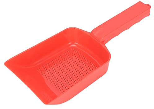 Fish Tank Sand Shovel Cleaner - Red Aquarium Scraper for Flat Substrate and Mud - for Aquatic Plants and Grass Tanks
