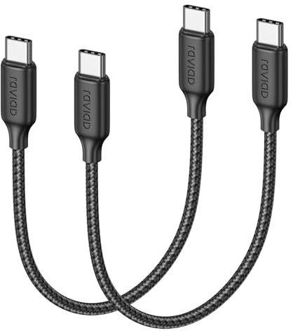 RAVIAD Cable USB C Carga Rápida 100W [2Pack 0.3M] Cable USB C a USBC PD3.0