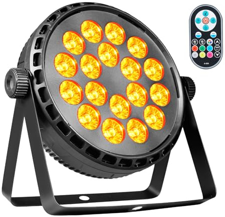 ZKYMZL Bühnenbeleuchtung Par Lights 80W RGBW 4-in-1 LED DMX-Lichter mit Fernbedienung & Klangaktivierung – Stage Uplights für Shows, Partys, Hochzeiten, Kirchen, Weihnachten, Clubs (1 Stück)