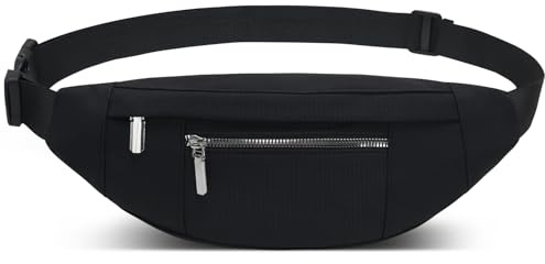 Bauchtasche Hüfttasche für Damen und Herren, Rucksack Brusttasche wasserdicht verstellbar für Radfahren Fitnessstudio Spaziergang Klettern Reisen Wandern Urlaub (Schwarz)