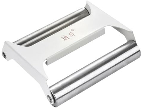 MOLUCKFU Rodillo De Acero Inoxidable Para Masa Utensilio De Cocina Doble Rodillo Para Hacer Pan y Pasteles Herramienta De Repostería Práctica y Resistente