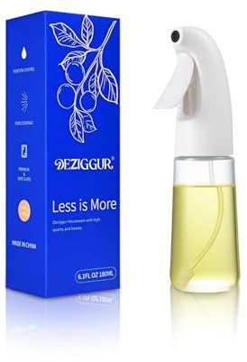 Deziggur Oil Sprayer for Cooking, Olive Oil Sprayer Mister, Olive Oil Spray Bottle for Cooking, Salads, BBQs and More (White)