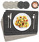 Euqvunn Set de Table et Dessous de Verre Lot de 6,[Double Face Bicolore ] Résistant à la Chaleur, et Antidérapant Sets de Table Lavable en PU pour Cuisine intérieur extérieur (43×30cm-Gris)