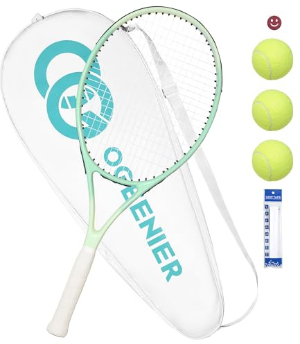 OGEENIER Tennis Racket 27 Zoll Tennisschläger Damen Herren Tennis Schläger für Erwachsene Anfänger und Freizeitschläger leichte mit 1 Griffband und 3 Bällen und1 Tennis-Vibrationsdämpfer