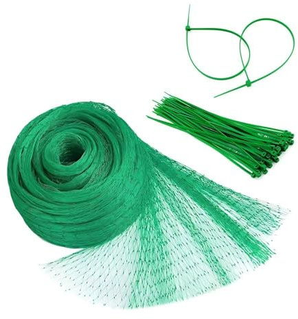 HMCEY Rete per Uccelli Protezione Orto 4x15 M,Rete da Giardino Antigrandine,Reti Anti Piccioni per Balconi,Retes Antiuccelli per Alberi da Frutto con 50 Fascette,Reti Recinzione Protezione Piante