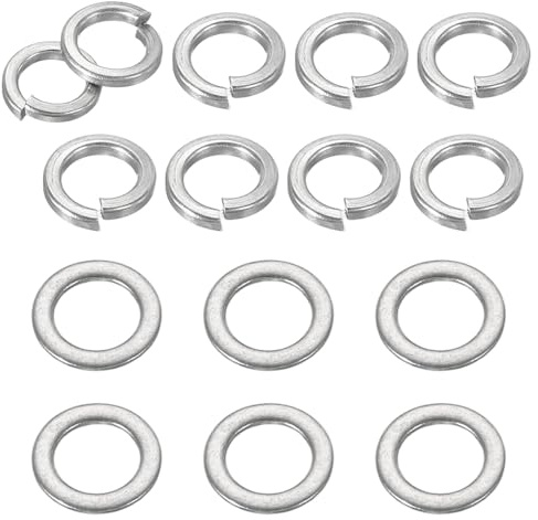 PATIKIL 50pcs Rondelle Piatte M6, 50pcs Rondelle Di Bloccaggio M6 Acciaio Inossidabile 304 Rondelle Di Bloccaggio A Fessura Per Viti Bulloni Dadi, Tonalità Argento