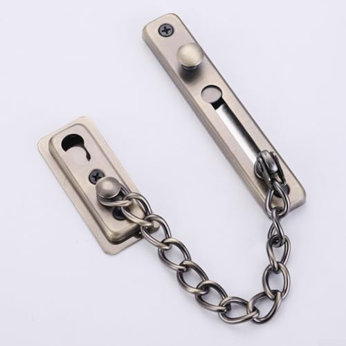 Chiusura a catenella di sicurezza per porta con chiusura a scorrimento, per uso residenziale, offre accesso controllato alla porta e verifica visitatori (bronzo verde)