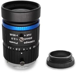 Objectif de caméra Industrielle à focale Fixe, Objectif 10MP 20mm, Monture C, Ouverture de 1 Pouce F1.4, Iris Manuel
