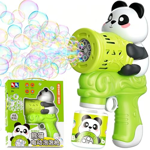 Panda Bubble Guns, Panda Bubble Machine Automatic Bubbles Blower with Bottles Solution and 10 Concentrate Bubbles Blaster Toy for Outdoor Play,Birthday Party Favors,Summer Toy,Outdoor Activity