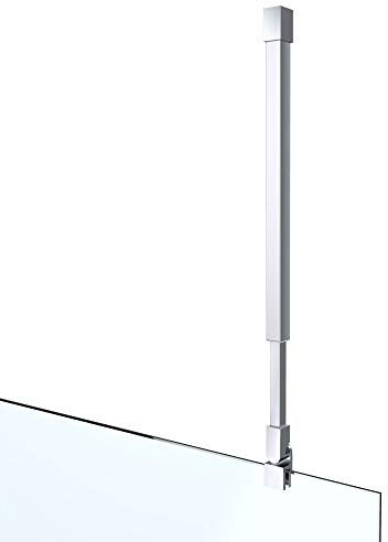 Haltestange Stabilisator für Duschwände Decke Duschwände Dusche Duschabtrennung Edelstahl Eckig Verstellung 500-850 mm Glasstärken 6-10 mm GS32