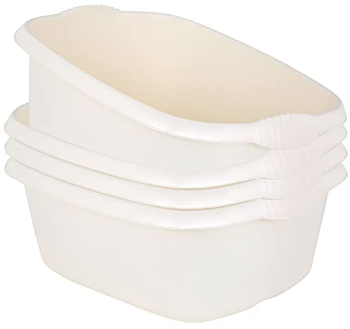 4x Schüssel Set creme 12L 39x32cm rechteckig Spülschüssel Kunststoff Spüle