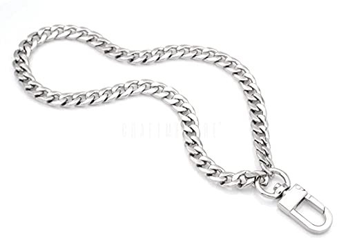 CRAFTMEMORE Handgelenk-Kettengriff für Tasche, Geldbörse, Handtasche, Metall, Geldbörse, Kette, Ersatz, Kosmetik-Clutch, Zubehör (EM-16DB, Silber)
