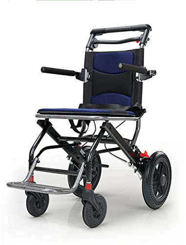 XJZHANG Chaise De Transport Légère, Fauteuil Roulant Autopropulsé, Fauteuil Roulant Pliable en Aluminium avec Sac De Transport, Scooters De Mobilité pour Fauteuil Roulant De Voyage pour Adultes