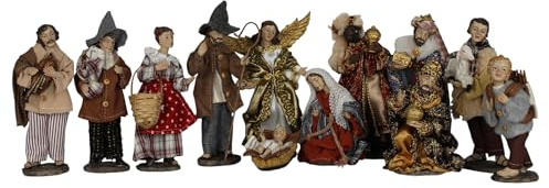 ZICOM Ankleidefigurenset Nazareth, Krippenfiguren alpenländisch ca. 16cm 12-TLG. Polyresin bekleidet