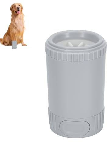 Dog Paw Cleaner, Pet Foot Washer for Small Medium Dogs Cat, Grooming Essentials to Wash Muddy Puppy Feet (Grey)