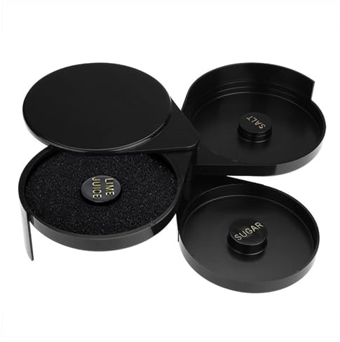 3-Tier Rotating Tray, Bar Glass Rimmer Margarita Salt Sugar Cocktail Rimmer Trays Bartender Tool for Bar, Clubs, and Home Parties